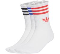 Adidas - Calcetines 3S Crew S ( 3 Pares), Unisex, White-Lucid Red-Lucid Blue, L