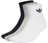 Adidas - Calcetines clásicos Mid (3 Pares), Unisex, White-Medium Grey Heather-Black, S [34 - 38]