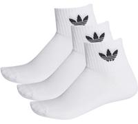 Adidas - Calcetines clásicos Mid (3 Pares), Unisex, White-White-Black, M [38 - 42]