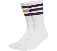 Adidas - Calcetines Clásicos Ribbed (2 pares), Unisex, White-Maroon, L