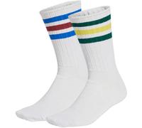 Adidas - Calcetines clásicos Ribbed (2 Pares), Unisex, White-Multicolor, M [38 - 42]