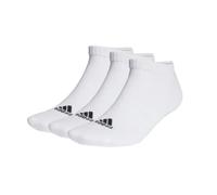 Adidas Calcetines Cortos Unisex - 3 Pares Color Blanco - Algodón y Poliéster - 3 Unidades por Pack - Paneles Acolchados en Puntera y Talón - Cómodos, Transpirables - Calidad Adidas - Shocks Adidas