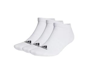 Adidas Calcetines Cortos Unisex - 3 Pares Color Blanco - Algodón y Poliéster - 3 Unidades por Pack - Paneles Acolchados en Puntera y Talón - Cómodos, Transpirables - Calidad Adidas - Shocks Adidas
