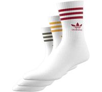 Adidas - Calcetines Crew Sock (3 pares), Unisex, White-Olive strata-Preloved yellow-Team victo, L
