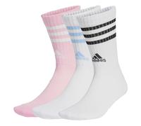 adidas Calcetines deportivos acolchados de 3 rayas unisex para adultos, paquete de 3 pares de 6.5-8