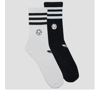 adidas Calcetines Embroidered Football Crew Socks 2 Pairs in Negro S