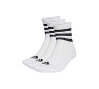 adidas Calcetines tobilleros unisex con 3 rayas, Blanco, 37-39
