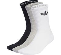 Adidas - Calcetines Trefoil Curshion (3 pares), Unisex, white-medium grey heather-black, XL