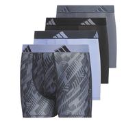 adidas Calzoncillos Tipo bóxer de Microfibra, Ajuste atlético, Paquete de 4, diseñado para Deportes Activos y Comodidad Todo el día, Negro/Azul Chispa/Gris, S
