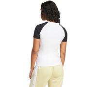 Adidas - Camiseta Adicolor Raglan Slim 3 bandas Mujer, Mujer, White-Black, M