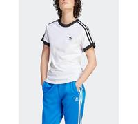 adidas Camiseta de mujer Adicolor Classics Slim 3 bandas adidas Originals. Blanco M