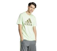 adidas Camiseta Essentials de punto individual con logotipo grande para hombre, Chispa semiverde, M