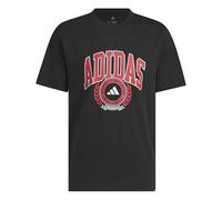 Adidas Camiseta gráfica Varsity Crest para hombre, color negro, talla XS