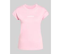 Adidas Camiseta Mujer Linear Logo, Jersey Simple Rosa/Blanco