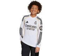 Adidas - Camiseta oficial Real Madrid Primera Equipación M/L 2025-2026 Niño, Unisex, White, 164 cm