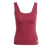 adidas Camiseta sin mangas flexible acanalada para mujer, Legacy Burgundy, X-Large