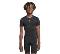 adidas Camiseta Techfit Unisex para niños de 13 a 14 años, Color Negro y Blanco
