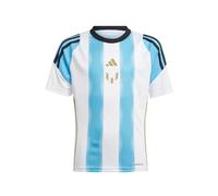 adidas Camiseta Unisex de Entrenamiento Messi para niños, Blanco/Seblbu, 9-10 Years