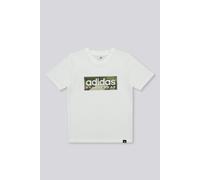 adidas Bambini e Ragazzi Camo Linear Junior Boys Graphic tee, White, 11-12 Years