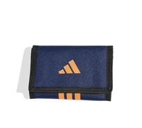 adidas Cartera unisex Essentials con 3 rayas, Azul Oscuro/Naranja, Talla única para todos