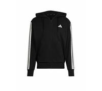 adidas Uomo Essential Three Stripes French Terry Fullzip Hoodie, Black/White, S