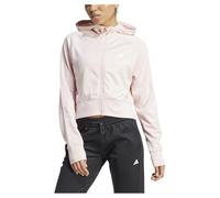 adidas Chaqueta de Forro Polar con Capucha y Cremallera Completa para Mujer AEROREADY Game and Go, SANPIN/Blanco, XS