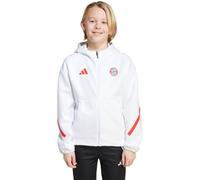 adidas Performance FC Bayern München Anthem - Chaqueta con capucha para niños, color blanco y blanco, talla 176