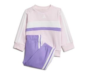 adidas Conjunto unisex de forro polar de 3 rayas para niños de 12 a 18 meses