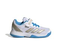 adidas Courtflash Kids Comfort Closure Tennis Shoes Ftwr White/Cyber Met./Lucid Aquamarine Zapatillas de tenis infantiles EUR 31