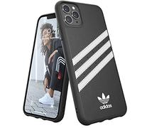 adidas Custodia Originals Compatibile con iPhone 11 Pro MAX, Cover Protettiva per Telefono in TPU con Stampa tre Strisce - Nero Bianco