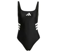 Adidas Donna 3 Stripes U-Back Swimsuit, Black/White, 32