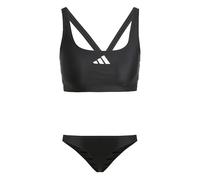 adidas Donna 3 Stripes V-Back Bikini, Black/White, 30