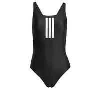 adidas Donna 3 Stripes V-Back Swimsuit, Black/White, 48