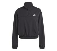 adidas Donna AEROREADY Train Essentials Woven Quarter-Zip Track Jacket, Black/White, L