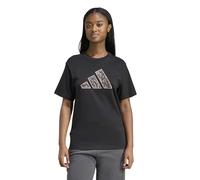 adidas Donna Animal Graphic T-Shirt, Black/Camo, XS