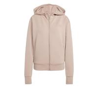 adidas Donna D4T Workout Full Zip Hooded Sweatshirt, Chalky Brown, XXS
