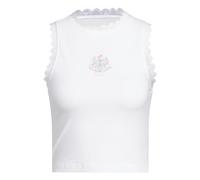 adidas Donna Embroidered Flowers Graphic Tank Top, White, L
