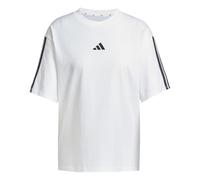 Adidas Donna Essentials 3-Stripes Boyfriend T-Shirt, White/Black, L
