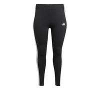 adidas Donna Essentials 3-Stripes Cotton Leggings (Plus Size), Black/White, 3XL Plus