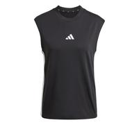 adidas Donna Essentials 3-Stripes Cotton Lifestyle Tank, Black/White, XS
