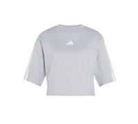 adidas Donna Essentials 3-Stripes Cotton Loose T-Shirt, halo Silver/White, XL