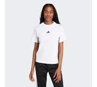 adidas Donna Essentials 3-Stripes Cotton T-Shirt, White/Black, XXS