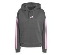 adidas Donna Essentials 3-Stripes Fleece Hoodie, Grey Six/st Tropic Bloom, S