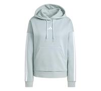 adidas Donna Essentials 3-Stripes Fleece Hoodie, Wonder Sage/White, L
