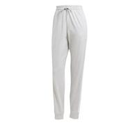 adidas Mujer Essentials 3-Stripes Fleece Loose Pants, Light Grey Heather/White, M