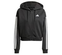 Adidas Donna Essentials 3-Stripes French Terry Full Zip Hoodie, Black/White, XS