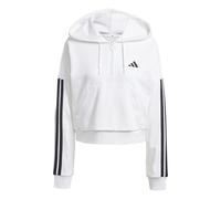 adidas Donna Essentials 3-Stripes French Terry Quarter-Zip Hoodie, White/Black, XXL