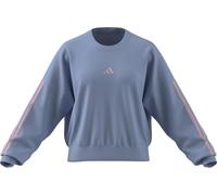 adidas Donna Essentials 3-Stripes French Terry Sweatshirt, Glow Blue/Clear Pink, XXL