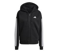 adidas Donna Essentials 3-Stripes Full-Zip Fleece Hoodie, Black, M