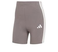 adidas Mujer Essentials 3-Stripes High Waisted Biker Shorts, Grey Strata/White, M